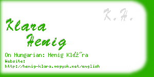 klara henig business card